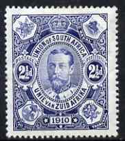 South Africa 1910 Union Parliament 2.5d blue mtd mint SG 2, stamps on 