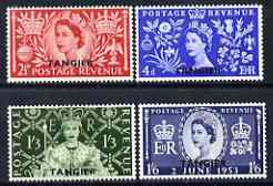 Morocco Agencies - Tangier 1953 Coronation set of 4 mtd mint SG 306-9, stamps on coronation, stamps on royalty