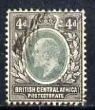 Nyasaland 1903-04 KE7 4d Crown CA used SG 61, stamps on , stamps on  ke7 , stamps on 