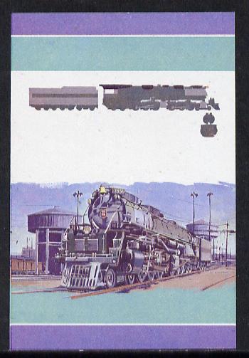 St Vincent - Bequia 1984 Locomotives #1 (Leaders of the World) 1c (Challenger Class) unmounted mint se-tenant imperf progressive proof pair in magenta, blue & yellow, stamps on , stamps on  stamps on railways, stamps on big locos