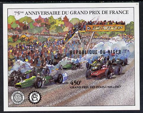 Niger Republic 1981 French Grand Prix imperf m/sheet (Mi BL 35) unmounted mint, stamps on cars    racing cars      sport, stamps on scots, stamps on scotland