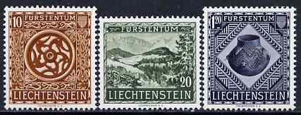 Liechtenstein 1953 Opening of National Museum set of 3 fine mtd mint, SG 317-19, stamps on 
