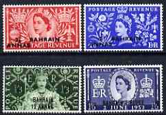 Bahrain 1953 Coronation set of 4 unmounted mint SG 90-93, stamps on coronation, stamps on royalty