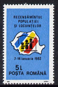 Rumania 1991 Population & Housing Census unmounted mint, Mi 4707, stamps on environment, stamps on census, stamps on population, stamps on housing, stamps on maths