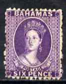 Bahamas 1863-77 QV 6d analine violet CC P12.5 mounted mint with lovely fresh colour, SG 32, stamps on , stamps on  qv , stamps on 