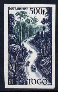Togo 1954 Roadway through Forest 500f Air fine unmounted mint IMPERF from limited printing, as SG 191 cat 5 as normal, stamps on 