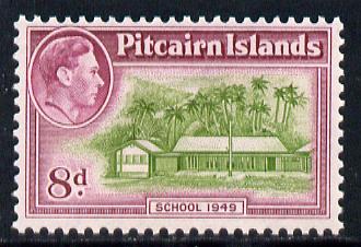 Pitcairn Islands 1940-51 KG6 School 8d unmounted mint SG6a, stamps on , stamps on  kg6 , stamps on education