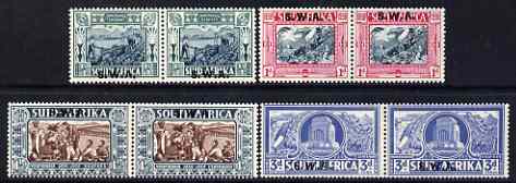 South West Africa 1938 KG6 Voortrekker Centenary Memorial Fund set of 8 (4 horiz se-tenant pairs) lightly mounted mint SG 105-108, stamps on , stamps on  kg6 , stamps on 