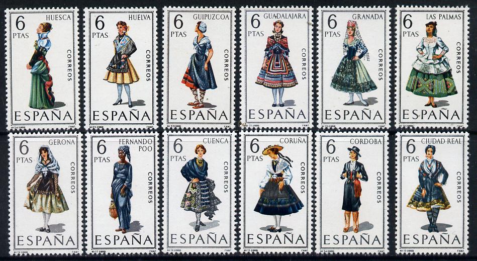 Spain 1968 Provincial Costumes #2 set of 12 unmounted mint, SG 1897-1908, stamps on costumes