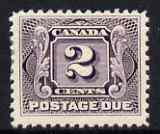 Canada 1906-28 Postage Due 2c dull violet mtd mint SG D3, stamps on , stamps on  stamps on canada 1906-28 postage due 2c dull violet mtd mint sg d3