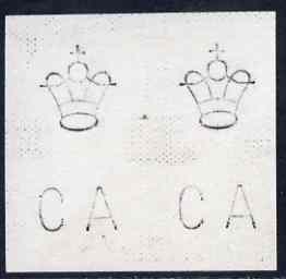Sierra Leone 1897 piece of card bearing watermark proof pair of Crown & CA motiffs as used for 'Long stamps', stamps on 