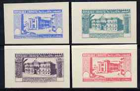Lebanon 1944 2nd Anniversary of Independence \D4Postage\D5 set of 4 UNDENOMINATED colour trial Proofs in near issued colours on card (SG 265-68), stamps on 