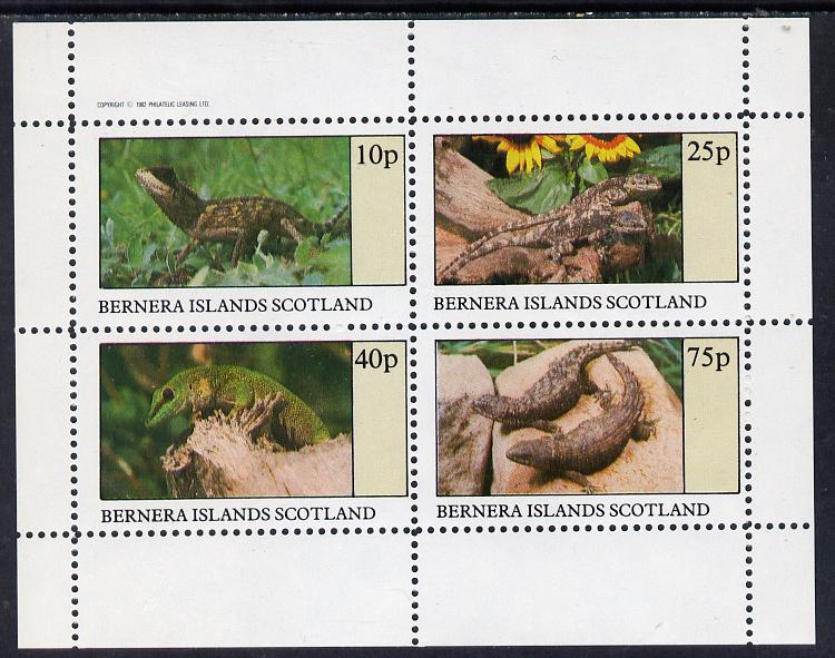 Bernera 1982 Lizards perf set of 4 values (10p to 75p) unmounted mint, stamps on animals   reptiles