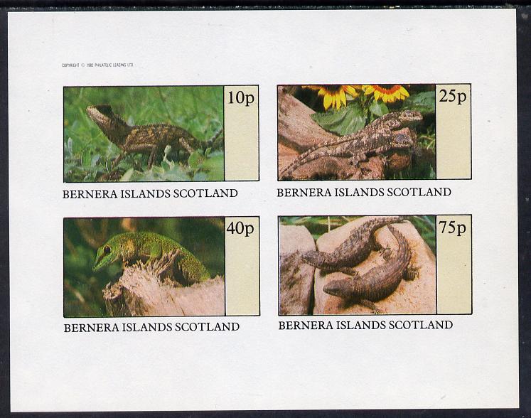 Bernera 1982 Lizards imperf set of 4 values (10p to 75p) unmounted mint, stamps on , stamps on  stamps on animals   reptiles