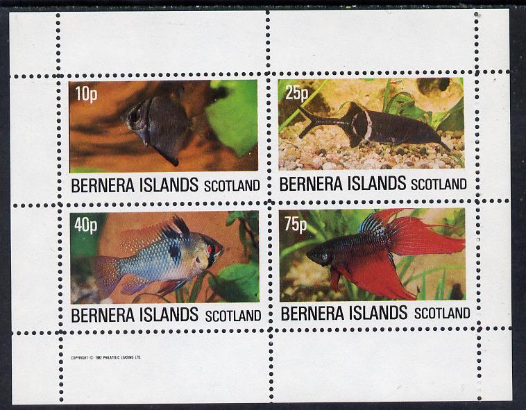 Bernera 1982 Tropical Fish perf  set of 4 values (10p to 75p) unmounted mint, stamps on fish     marine-life