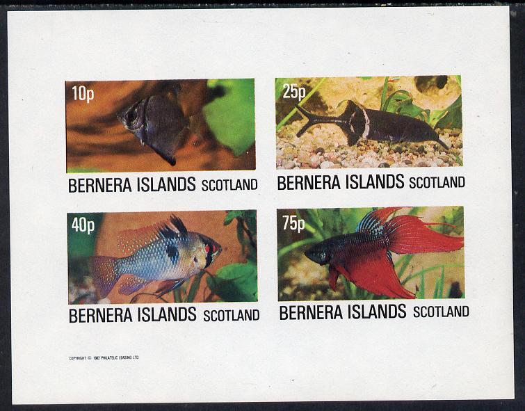 Bernera 1982 Tropical Fish imperf  set of 4 values (10p to 75p) unmounted mint, stamps on fish     marine-life