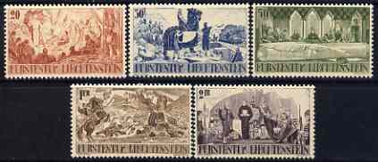 Liechtenstein 1942 600th Anniversary of Separation set of 5 lightly mounted mint SG 205-209, stamps on 