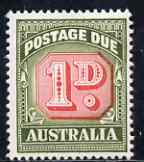 Australia 1958-60 Postage Due 1d die I very lightly mounted, SG D133, stamps on 