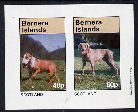 Bernera 1981 Dogs imperf  set of 2 values (40p & 60p) unmounted mint, stamps on animals  dogs    bull terrier    weimaraner