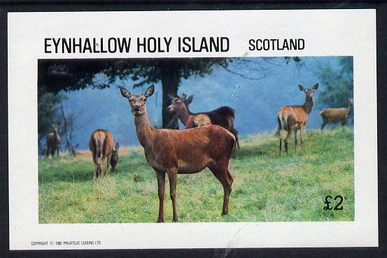 Eynhallow 1982 Deer imperf deluxe sheet (Â£2 value) unmounted mint, stamps on , stamps on  stamps on animals    deer