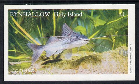 Eynhallow 1982 Tropical Fish imperf souvenir sheet (Â£1 value) unmounted mint, stamps on fish     marine-life