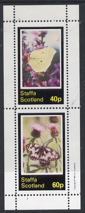 Staffa 1981 Butterflies perf  set of 2 values (40p & 60p) unmounted mint, stamps on butterflies