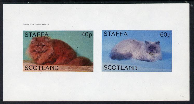 Staffa 1982 Cats imperf  set of 2 values (40p & 60p) unmounted mint, stamps on , stamps on  stamps on animals   cats