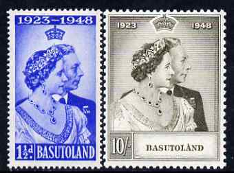 Basutoland 1948 KG6 Royal Silver Wedding perf set of 2 mounted mint, SG 36-37, stamps on royalty, stamps on silver wedding, stamps on  kg6 , stamps on 