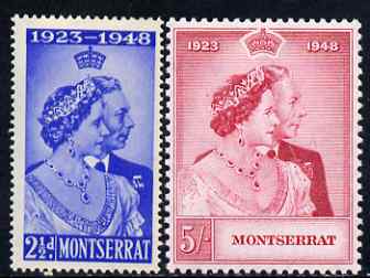 Montserrat 1949 KG6 Royal Silver Wedding perf set of 2 unmounted mint, SG 115-6, stamps on royalty, stamps on silver wedding, stamps on  kg6 , stamps on 