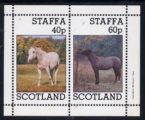 Staffa 1981 Horses #1 perf  set of 2 values unmounted mint, stamps on animals    horses