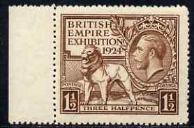 Great Britain  1924 KG5 Wembley Exhibition 1.5d brown unmounted mint, SG431, stamps on lions, stamps on  kg5 , stamps on exhibitions