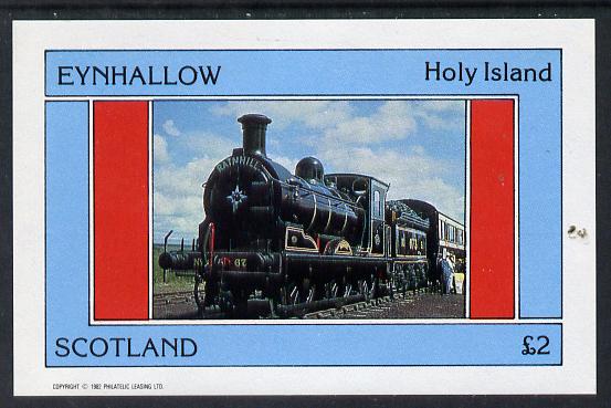 Eynhallow 1982 Steam Locos #07 imperf deluxe sheet (Â£2 value) unmounted mint, stamps on railways
