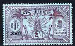 New Hebrides - English 1911 2s purple on blue fine mounted mint, SG27, stamps on 