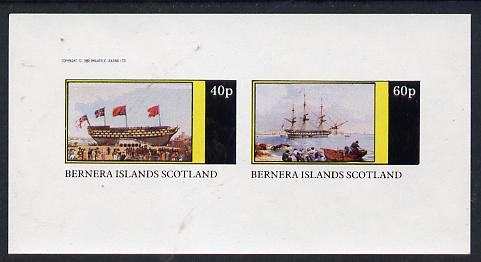 Bernera 1982 Paintings of Tall Ships (HMS Victory) imperf  set of 2 values (40p & 60p) unmounted mint, stamps on arts, stamps on ships, stamps on nelson, stamps on victory