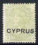 Cyprus 1880 QV 4d sage green plate 16 mounted mint, SG 4, stamps on , stamps on  kg5 , stamps on 