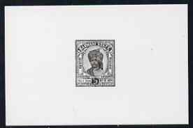 Indian States - Barwani 1932  Die proof of 1/2a in black on white card, as SG33, stamps on , stamps on  kg5 , stamps on 