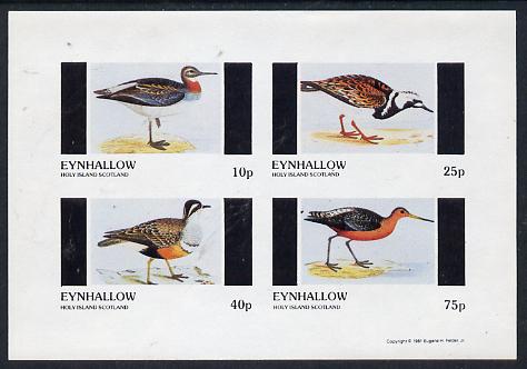 Eynhallow 1981 Waders #1 imperf  set of 4 values (10p to 75p) unmounted mint, stamps on birds