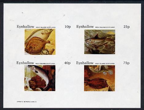 Eynhallow 1982 Fish #04 imperf  set of 4 values (10p to 75p) unmounted mint, stamps on fish     marine-life