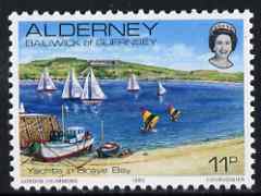 Guernsey - Alderney 1983-93 Yachts in Braye Bay 11p unmounted mint SG A5, stamps on tourism, stamps on yachts, stamps on ships