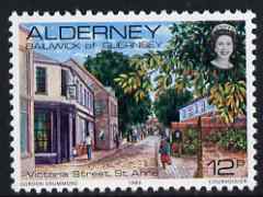 Guernsey - Alderney 1983-93 Victoria St, St Anne 12p unmounted mint SG A6, stamps on tourism, stamps on 
