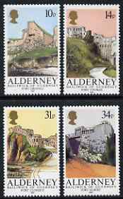 Guernsey - Alderney 1986 Forts perf set of 4 unmounted mint SG A28-31, stamps on militaria, stamps on forts