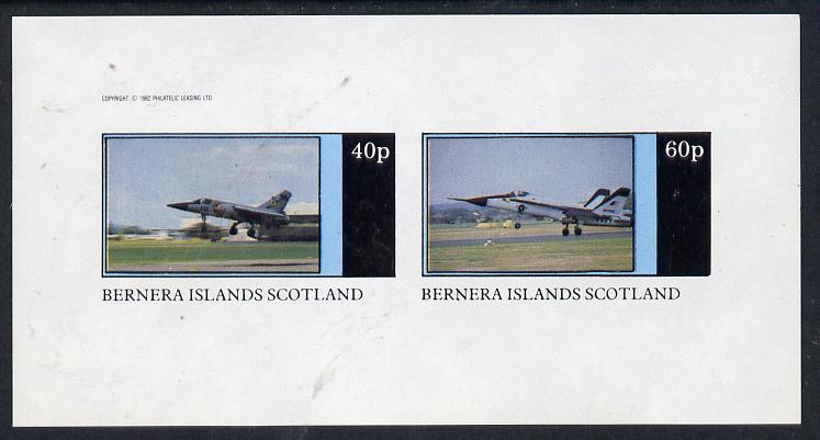 Bernera 1982 Military Jets imperf  set of 2 values (40p & 60p) unmounted mint, stamps on , stamps on  stamps on aviation