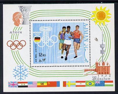 Ajman 1970 Olympics m/sheet unmounted mint (Mi BL 195A) , stamps on sport     olympics    running