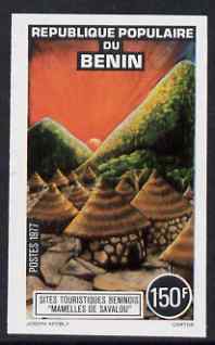 Benin 1977 Tourism 150f Hut Village imperf from limited printing, unmounted mint as SG676, stamps on tourism, stamps on housing, stamps on cultures