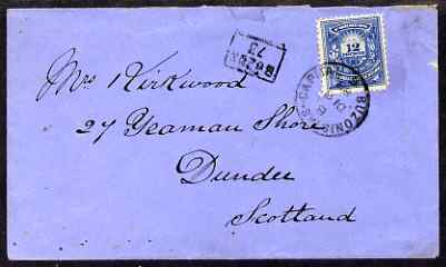 Argentine Republic 1888 attractive cover to Scotland bearing 12c tied BUZONISTAS CAPITAL cds with boxed BUZON 73 alongside, stamps on , stamps on scots, stamps on scotland