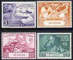 St Lucia 1949 KG6 75th Anniversary of Universal Postal Union set of 4 mounted mint, SG 160-63, stamps on , stamps on  stamps on , stamps on  stamps on  kg6 , stamps on  stamps on  upu , stamps on  stamps on 
