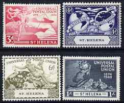 St Helena 1949 KG6 75th Anniversary of Universal Postal Union set of 4 mounted mint, SG 145-48, stamps on , stamps on  kg6 , stamps on  upu , stamps on 