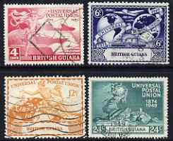 British Guiana 1949 KG6 75th Anniversary of Universal Postal Union set of 4 fine cds used SG 324-7, stamps on , stamps on  kg6 , stamps on  upu , stamps on 