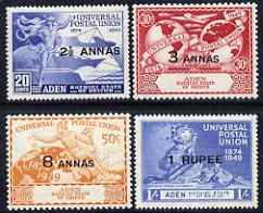 Aden - Kathiri 1949 KG6 75th Anniversary of Universal Postal Union set of 4 mounted mint, SG 16-19, stamps on , stamps on  kg6 , stamps on  upu , stamps on 