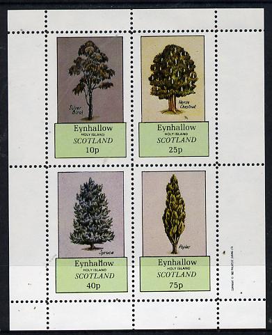 Eynhallow 1982 Trees (Silver Birch, Horse Chestnut, Spruce, Poplar) perf  set of 4 values (10p to 75p) unmounted mint, stamps on trees